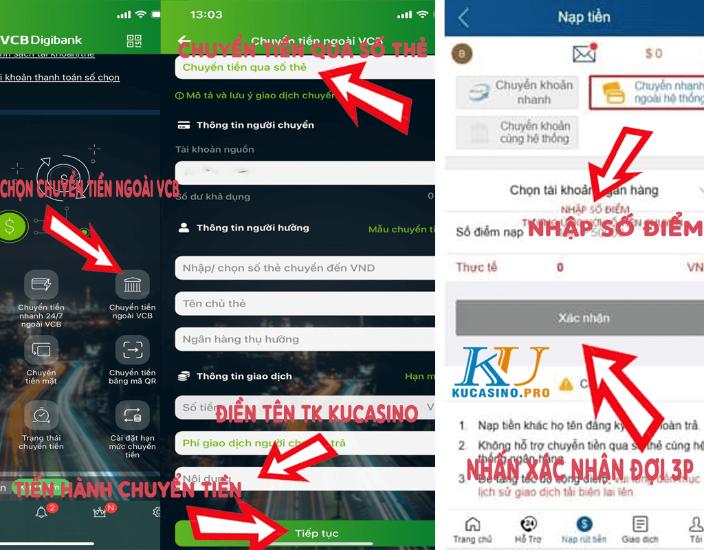 Nạp tiền Ku casino qua ngân hàng điện tử